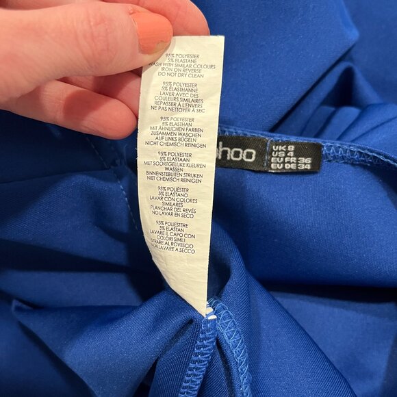 Boohoo Strapless Long Blue Dress - Picture 9 of 15